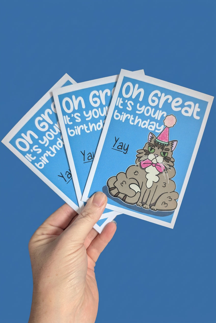 Birthday cat greeting card
