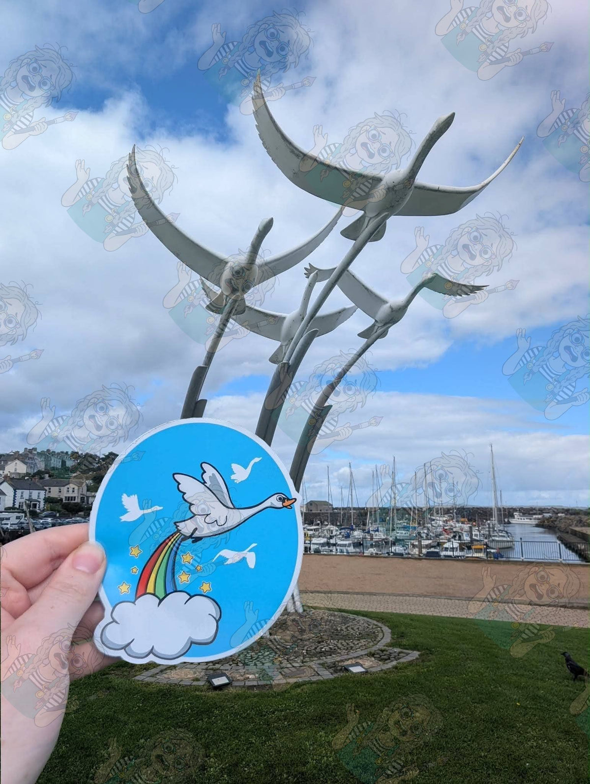 Silly swan Sticker