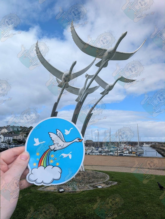 Silly swan Sticker